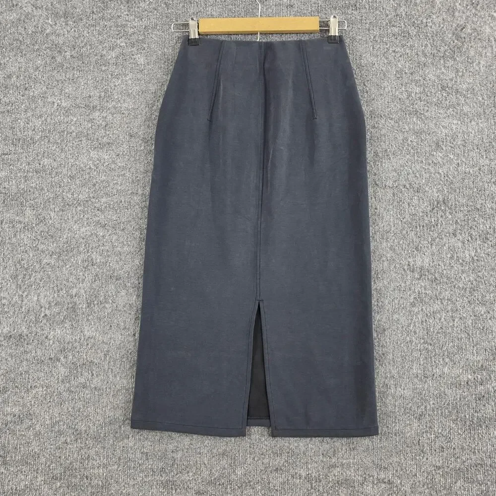 Lululemon Skirt Womens 4 Softstreme High Rise Midi Gray Sporty Chic Minimalist
